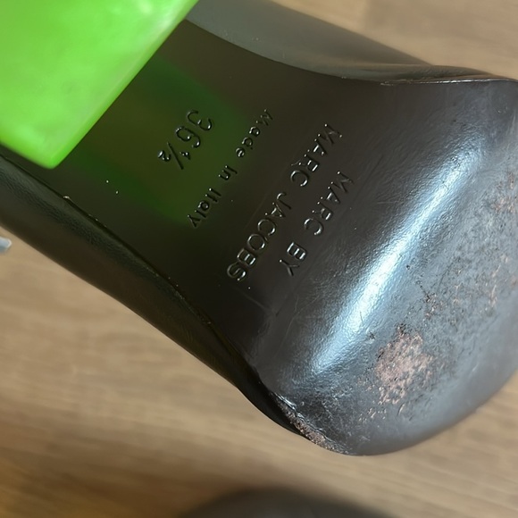 Marc by Marc Jacob’s Grey Leather Heel strap Lucite Heel Shoes - Picture 6 of 8